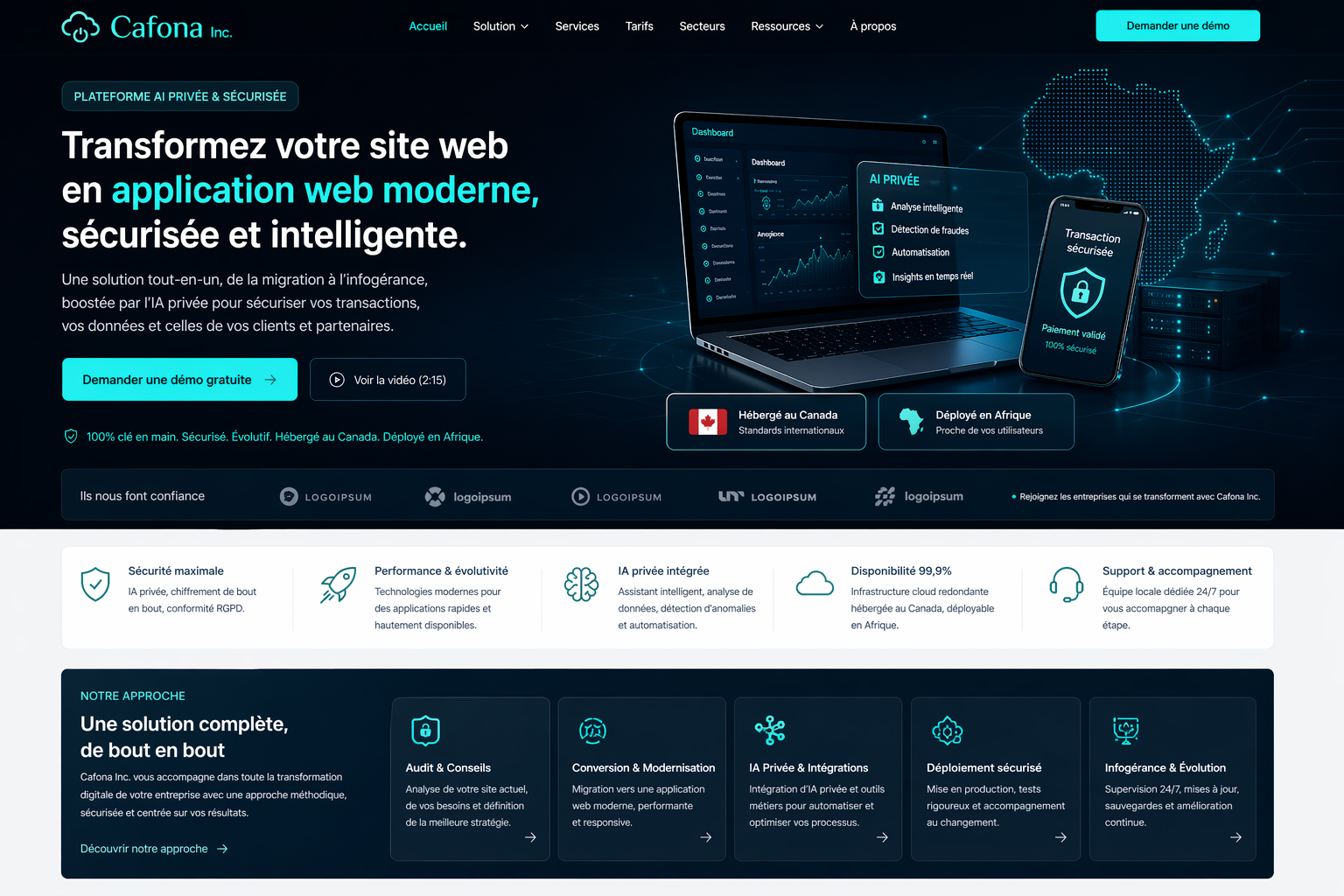 Cafona landing page reference
